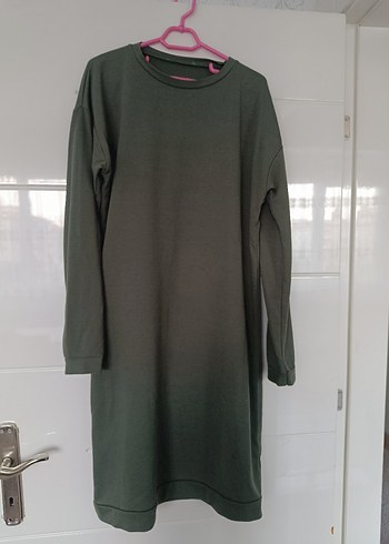 Yeşil Kadın Uzun Kollu Salaş Tunik