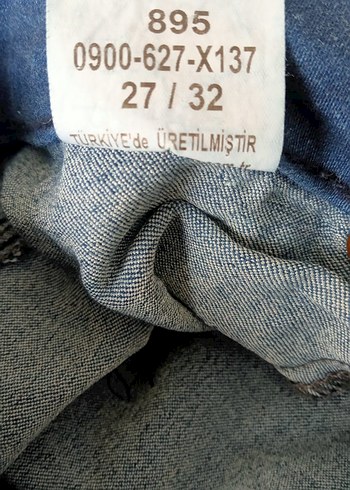 32 Beden Kadın Mavi Batik Desenli Denim Pantolon