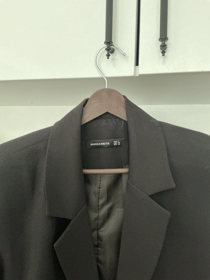 Düğmeli Siyah Kadın Blazer Ceket - Görsel 2