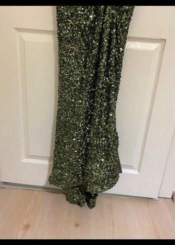 Drapeli Klasik V Yaka Uzun Abiye Elbise - Görsel 6