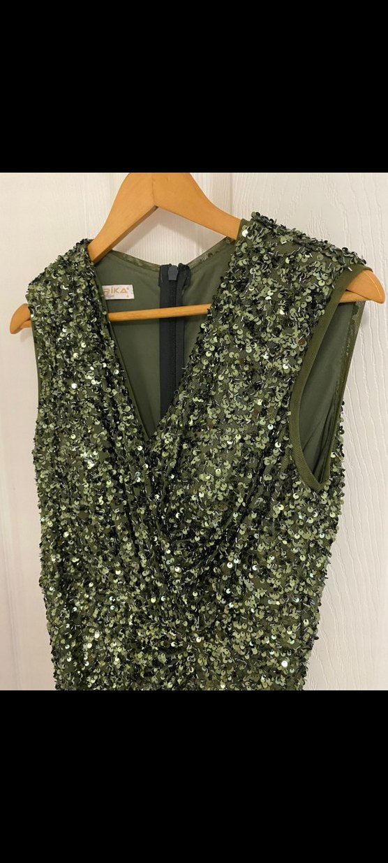 Drapeli Klasik V Yaka Uzun Abiye Elbise - Görsel 3