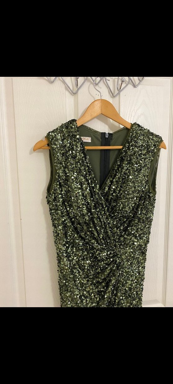 Drapeli Klasik V Yaka Uzun Abiye Elbise - Görsel 2