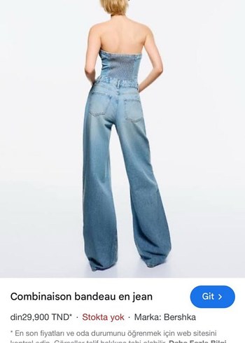 Bershka Kadın Mavi Denim Midi Jean Tulum