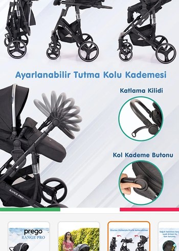 Prego Range Pro Siyah Bebek Arabası ve Oto Koltuğu - Görsel 3