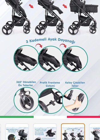 Prego Range Pro Siyah Bebek Arabası ve Oto Koltuğu - Görsel 6