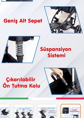Prego Range Pro Siyah Bebek Arabası ve Oto Koltuğu - Görsel 7