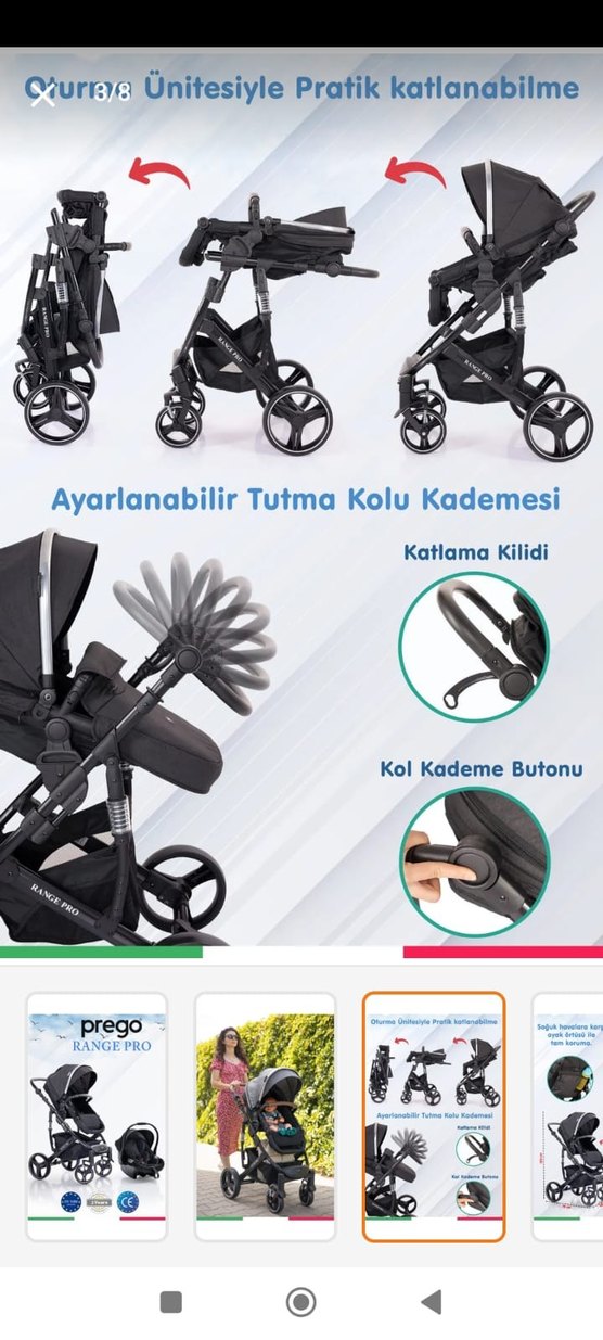 Prego Range Pro Siyah Bebek Arabası ve Oto Koltuğu - Görsel 3