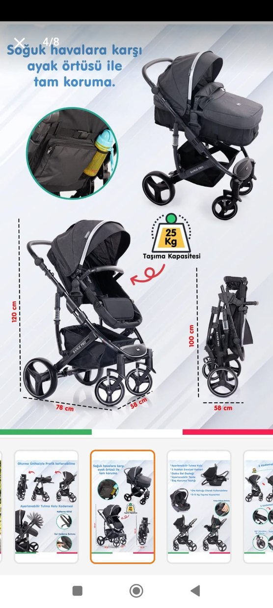 Prego Range Pro Siyah Bebek Arabası ve Oto Koltuğu - Görsel 2