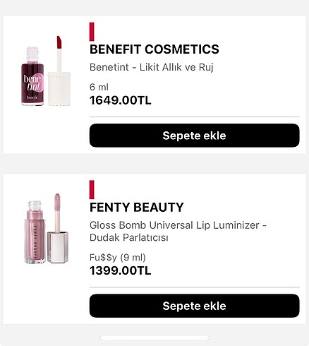 Beden pembe Renk Fenty fu$$y gloss