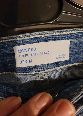 Bershka Mavi Kot Pantolon - Görsel 6