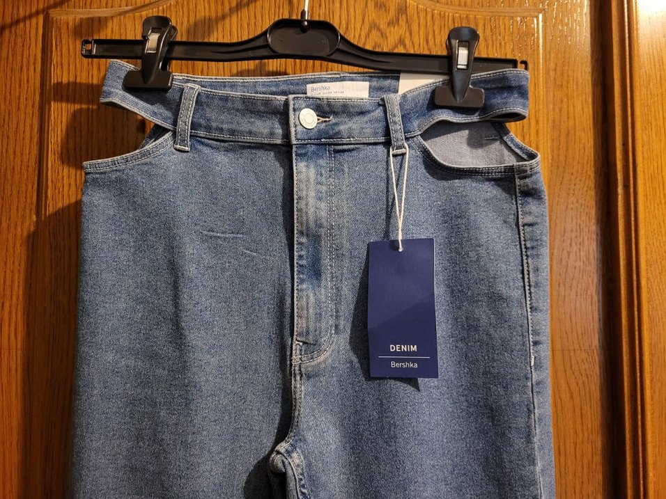 Bershka Mavi Kot Pantolon - Görsel 5