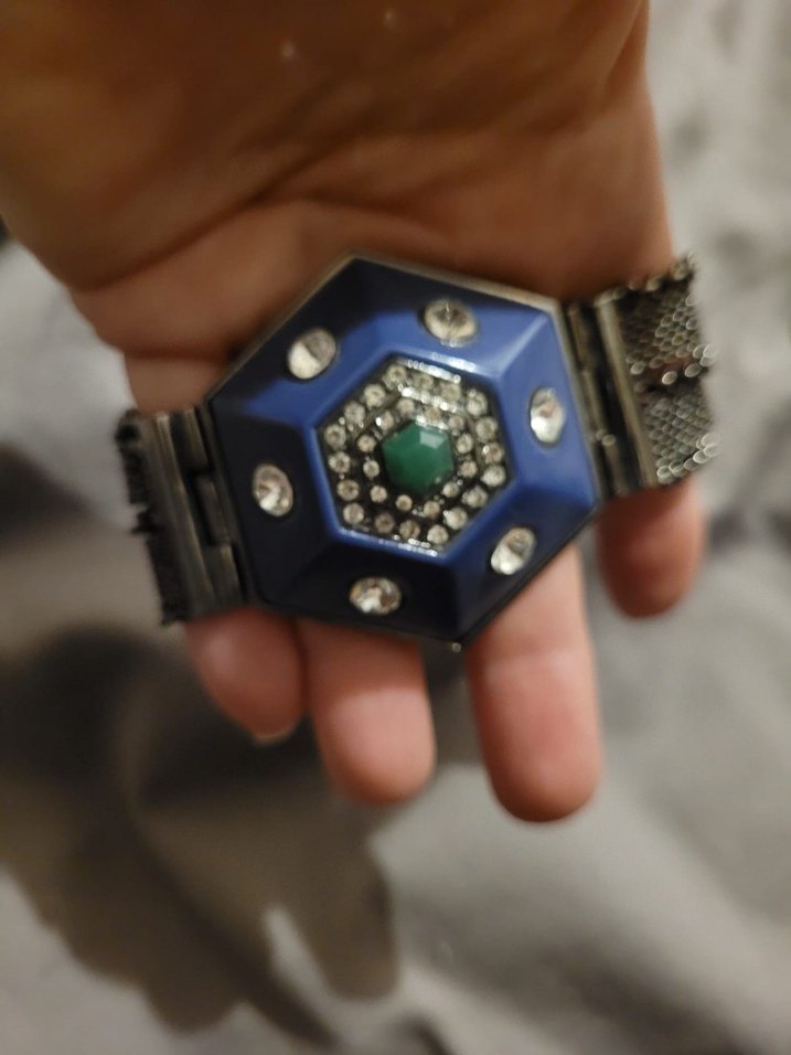 Zincir Detaylı Turkuaz Vintage Bileklik - Görsel 2