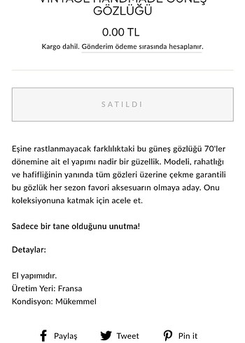 HandMade Kadın Güneş Gözlüğü - Görsel 10