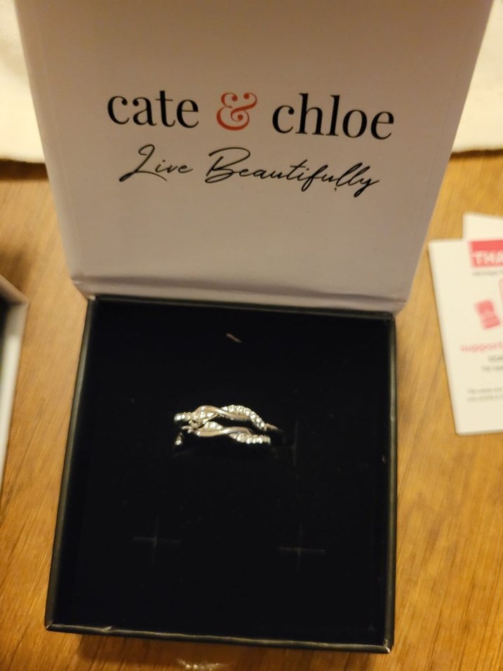 Cate & Chloe  Beyaz Altın Kaplama Swarovski Kristalli Halka Küpe - Görsel 3