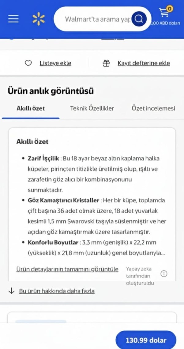 Cate & Chloe  Beyaz Altın Kaplama Swarovski Kristalli Halka Küpe - Görsel 2