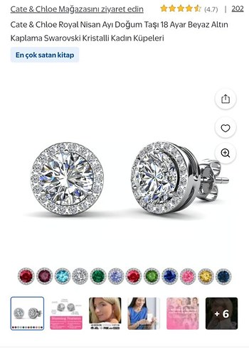 Cate & Chloe Swarovski Küpe - Görsel 4