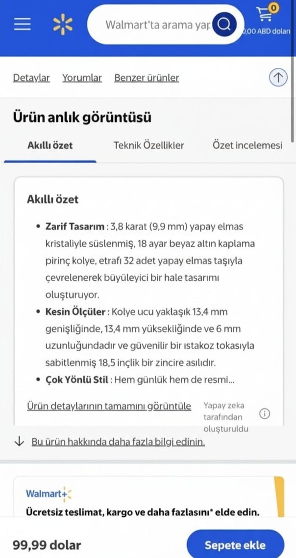 Cate & Chloe Beyaz Altın Kaplama Kolye - Görsel 2