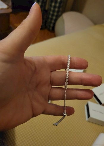 APSVO Beyaz Altın Kaplama Zincir Detaylı Bileklik - Görsel 4