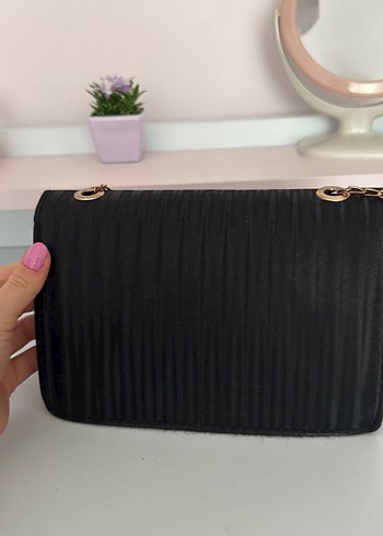 Zara Zincir Detaylı Siyah Deri Kadın Çanta - Görsel 3