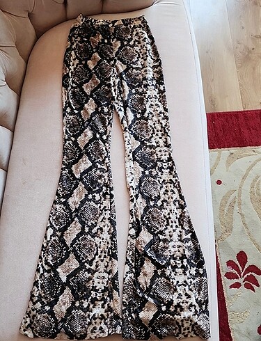 s Beden İspanyol zebra desenli pantolon