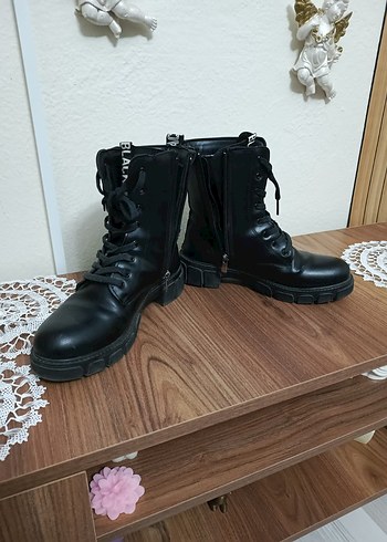 Siyah Deri Goth Stiletto Topuklu Bot - Görsel 5