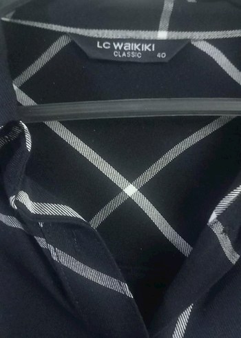 Düğmeli Siyah Kareli Kadın Gömlek - Görsel 3