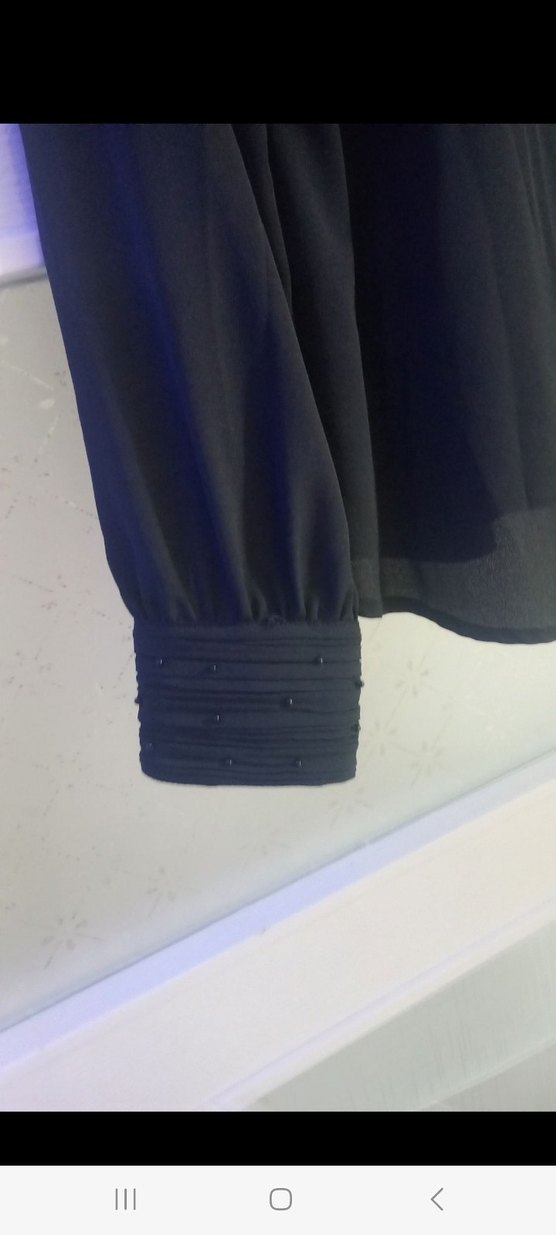 Siyah Düğmeli Uzun Kollu Gömlek - Görsel 4