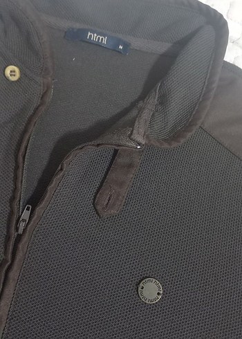 Siyah Erkek Düğmeli Sweatshirt - Görsel 3