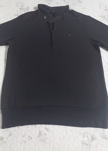 Siyah Erkek Düğmeli Sweatshirt - Görsel 2