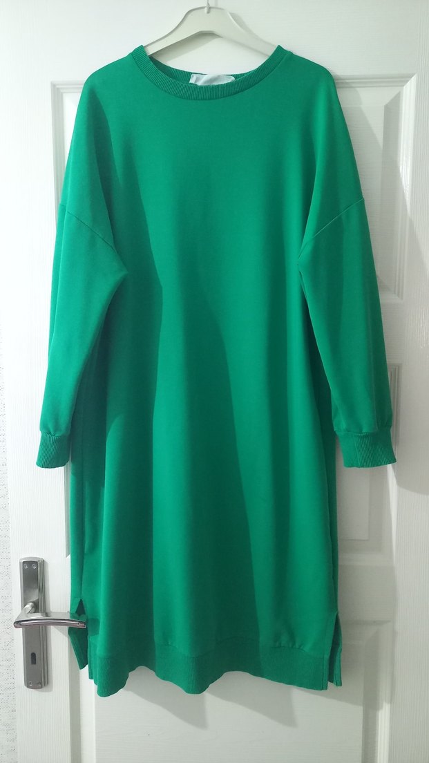 Yeşil Rahat Kesim Midi Tunik - Görsel 3