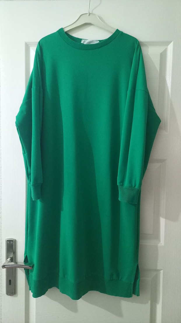 Yeşil Rahat Kesim Midi Tunik - Görsel 2