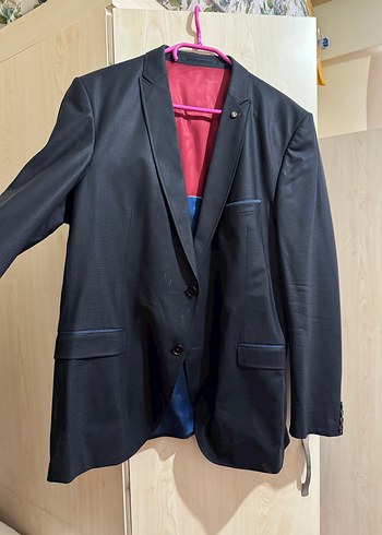 Düğmeli Gri Erkek Takım Elbise Ceketi - Görsel 2