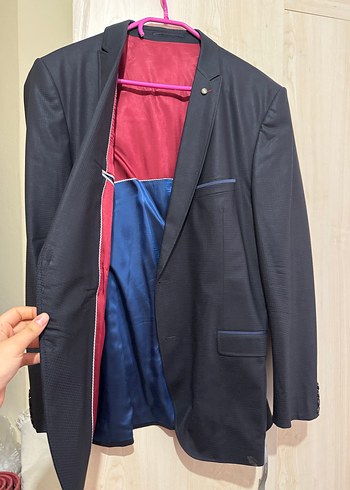 Düğmeli Gri Erkek Takım Elbise Ceketi - Görsel 3