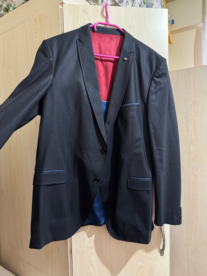 Düğmeli Gri Erkek Takım Elbise Ceketi - Görsel 2