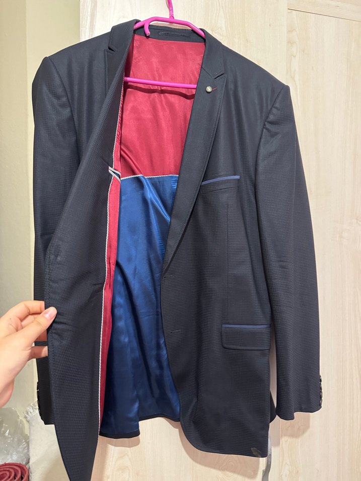 Düğmeli Gri Erkek Takım Elbise Ceketi - Görsel 3