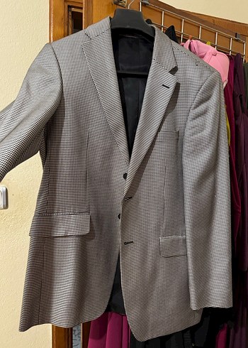 Gri Ekose Desenli Erkek Ceket - Görsel 2