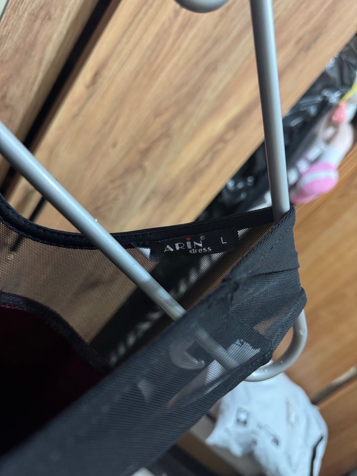 Bordo Uzun V Yaka Gotik Abiye Elbise - Görsel 4