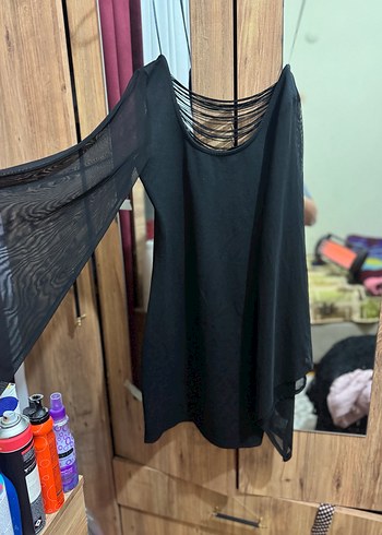 Uzun Kollu Siyah Gotik Midi Elbise - Görsel 2