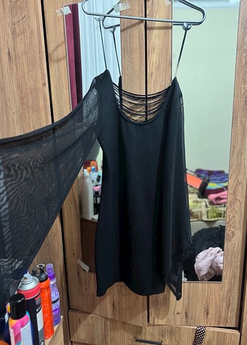 Uzun Kollu Siyah Gotik Midi Elbise - Görsel 4