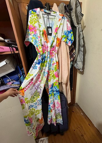 Bohem Çok Renkli Uzun Tulum - Görsel 3