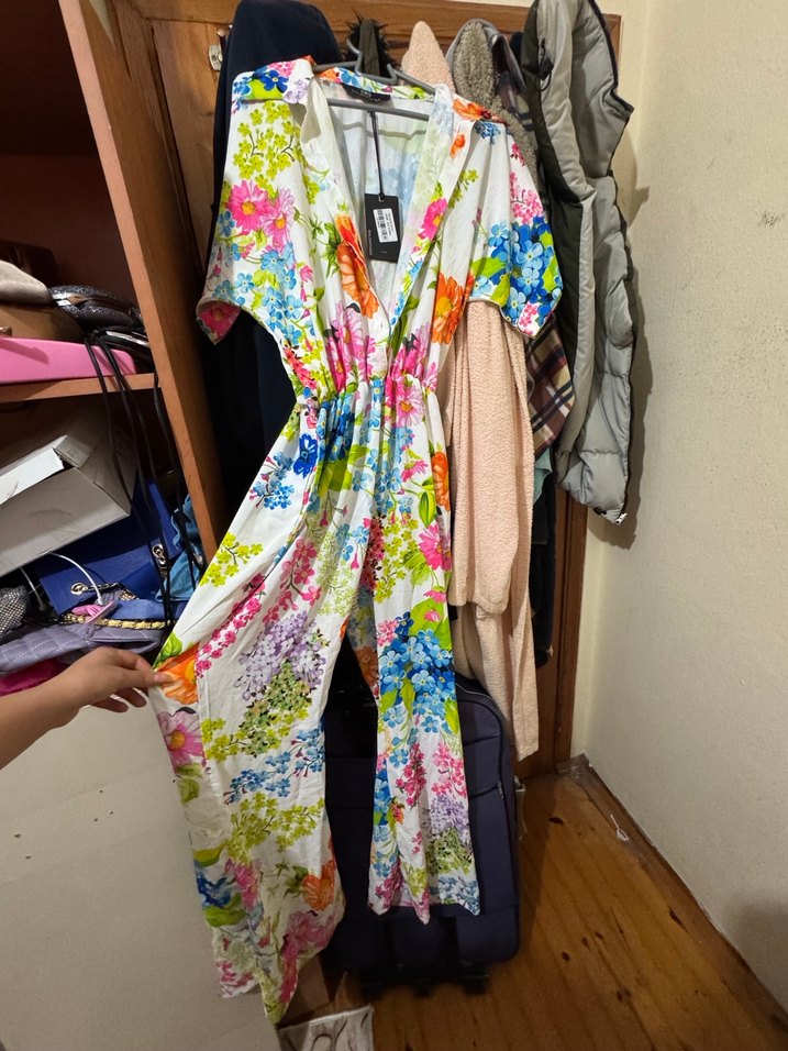 Bohem Çok Renkli Uzun Tulum - Görsel 3