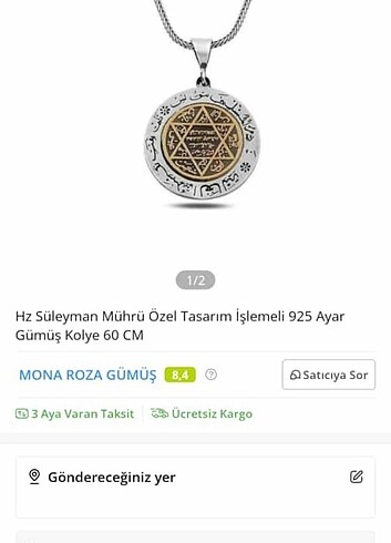Beden gri Renk Gümüş Kolye