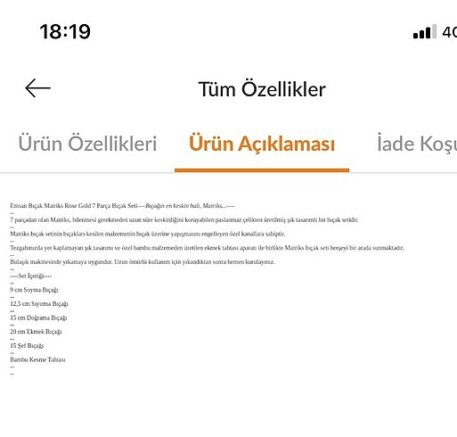 Beden çeşitli Renk Emsan Bıçak Seti
