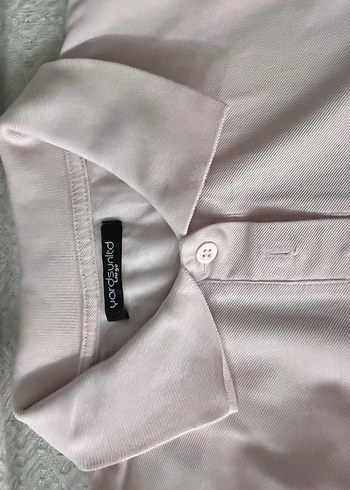 Kadın Pembe Kısa Kollu Polo Tişört - Görsel 3