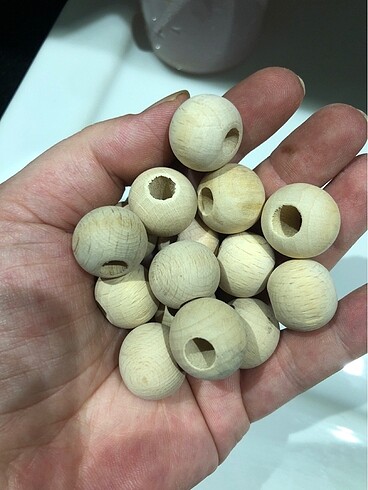 Ahşap ham boncuk 20 mm 100 gram