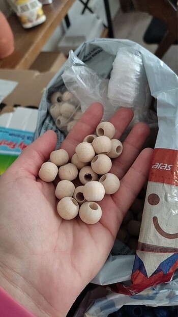 Beden Ahşap ham boncuk 14 mm 200 gram