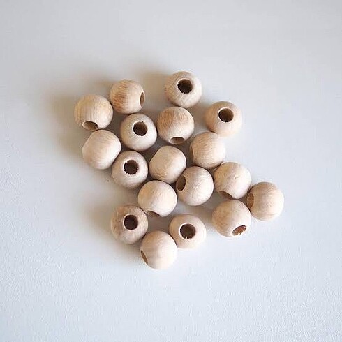 Ahşap ham boncuk 12 mm 100 gram
