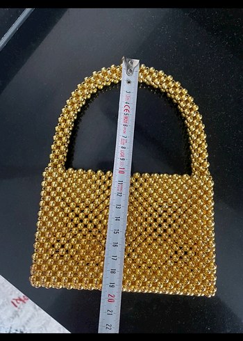 Altın Renk Boncuklu Kadın Çanta - Görsel 4