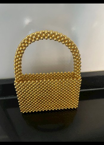 Altın Renk Boncuklu Kadın Çanta - Görsel 2