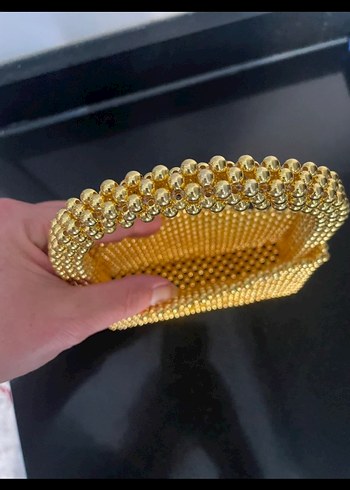 Altın Renk Boncuklu Kadın Çanta - Görsel 5